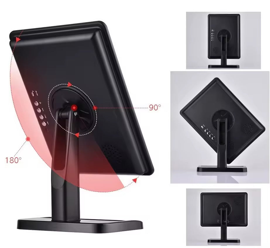 Estell - Exklusiv bärbar sminkspegel med LED-ljus, förstoringsspegel, uppladdningsbart batteri och musikfunktion