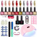 Loren –  Gel nagellack kit med UV/LED-Lampa  komplett manikyrset med primer & semi-permanent gellack