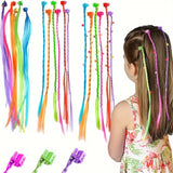Tilda färgglada hår förlängningar för barn  6-18-pack med hårspännen  hår accessoarer för barn och tonåringar